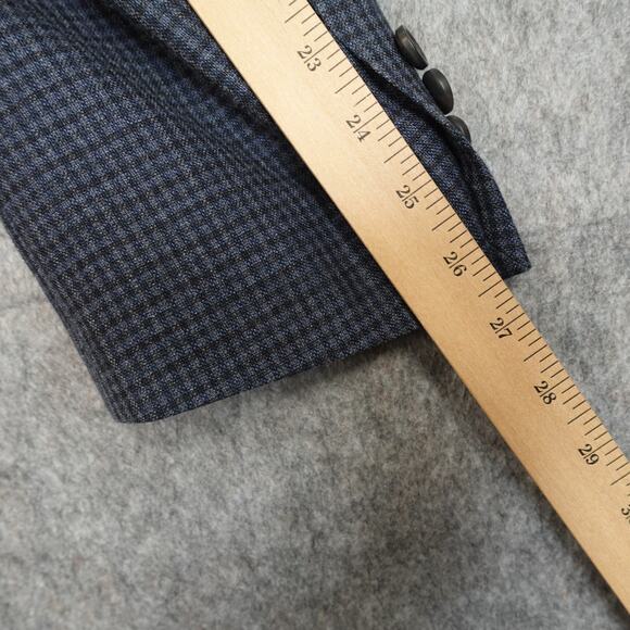 Ralph Lauren Blazer Mens 48L Blue 2 Button Silk Wool Sport Coat Jacket Checked - Picture 10 of 14